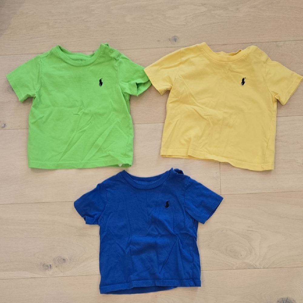 Ralph Lauren Kids Short Sleeve Tees - Green, Yellow, Blue Bundle